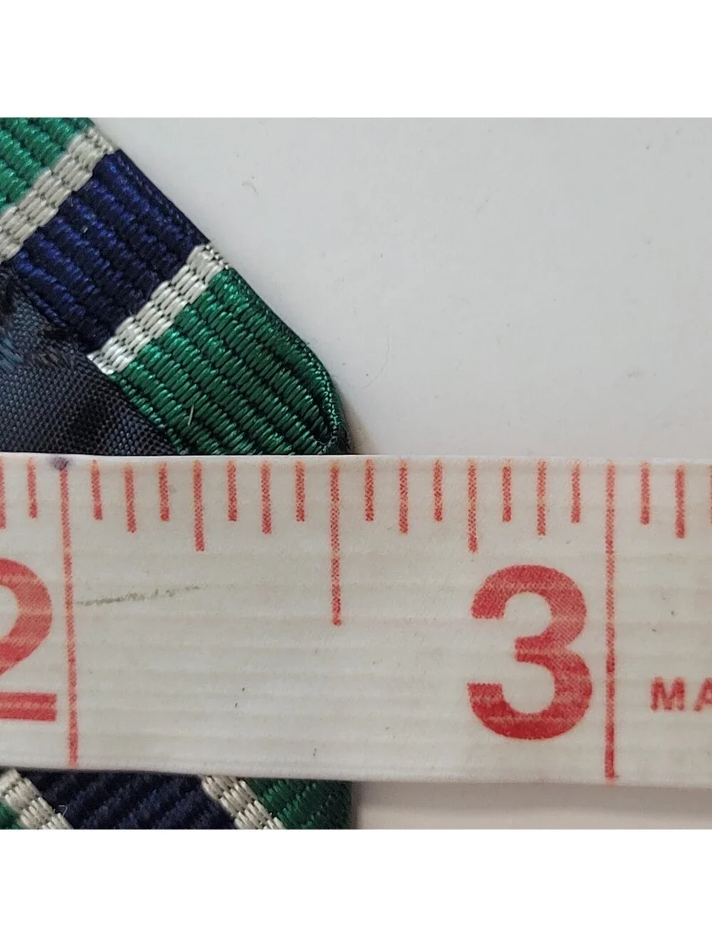 Robert Talbott for Young Man's Fancy San Francisco Skinny Tie Green Navy Stripe